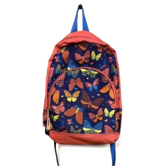 Girls Pink Backpack With Butterfly Design - Picture 1 of 5